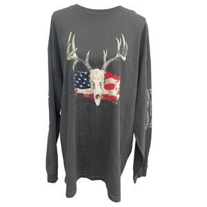 Alstyle Mens 2XL 100% Cotton 2015 Deer Camp Long Sleeve Crew Neck Tee Shirt